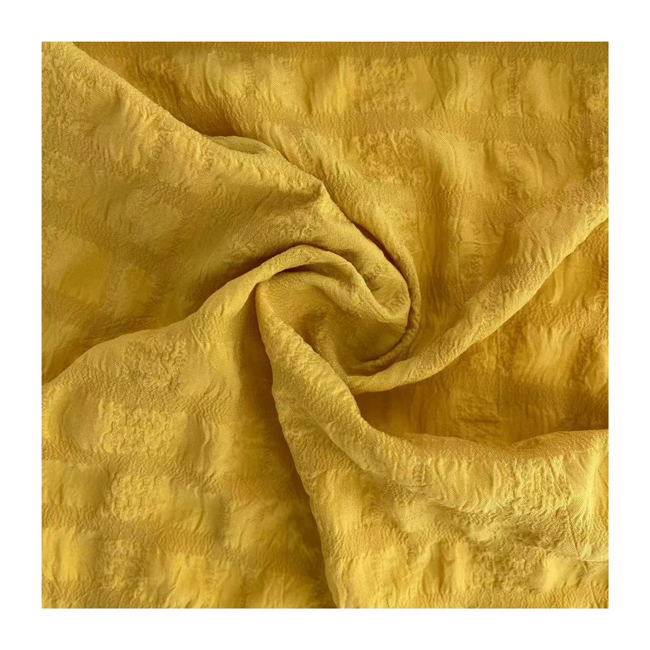 Big beautiful Polyester elastic Seerscuker fabric for dress and blouse