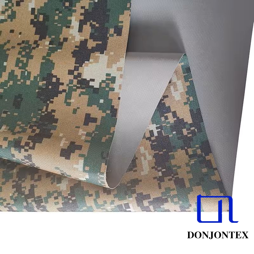 100% Polyester 300D PU Coated Waterproof Camouflage Woven Fabrics For Luggage