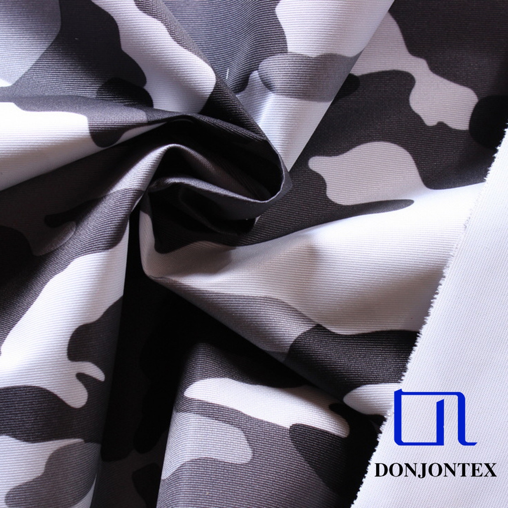 100% Nylon Taslon Waterproof Camouflage Printing Fabric For Downproof Jacket