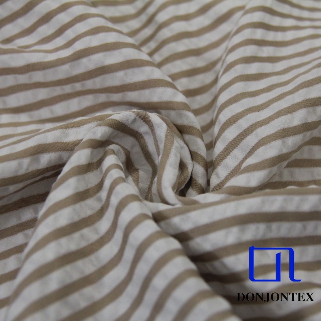 Wholesale Polyester Rayon  Stripe Bubble Fabric for Beachwear