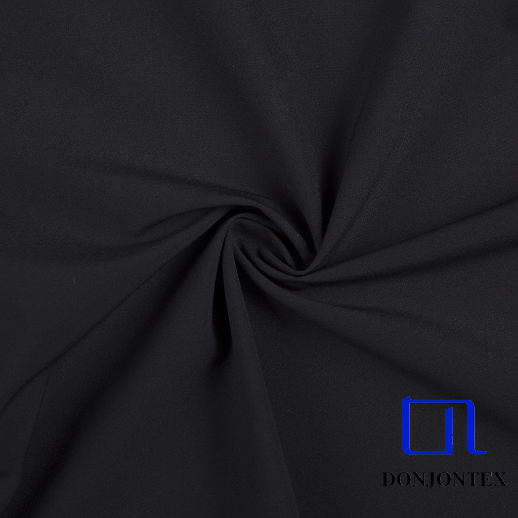 2025 New Design Polyester Spandex Black Color Stretch Fabric for Sports Wear