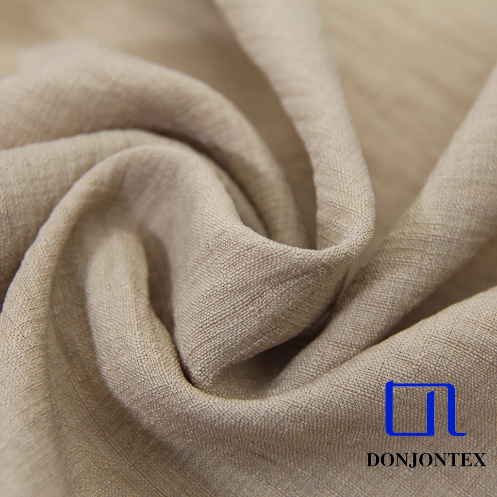 Designer Choice 100% Polyester Imitation Linen Breathable Eco-friendly Fabric for Long-Sleeved Shirt