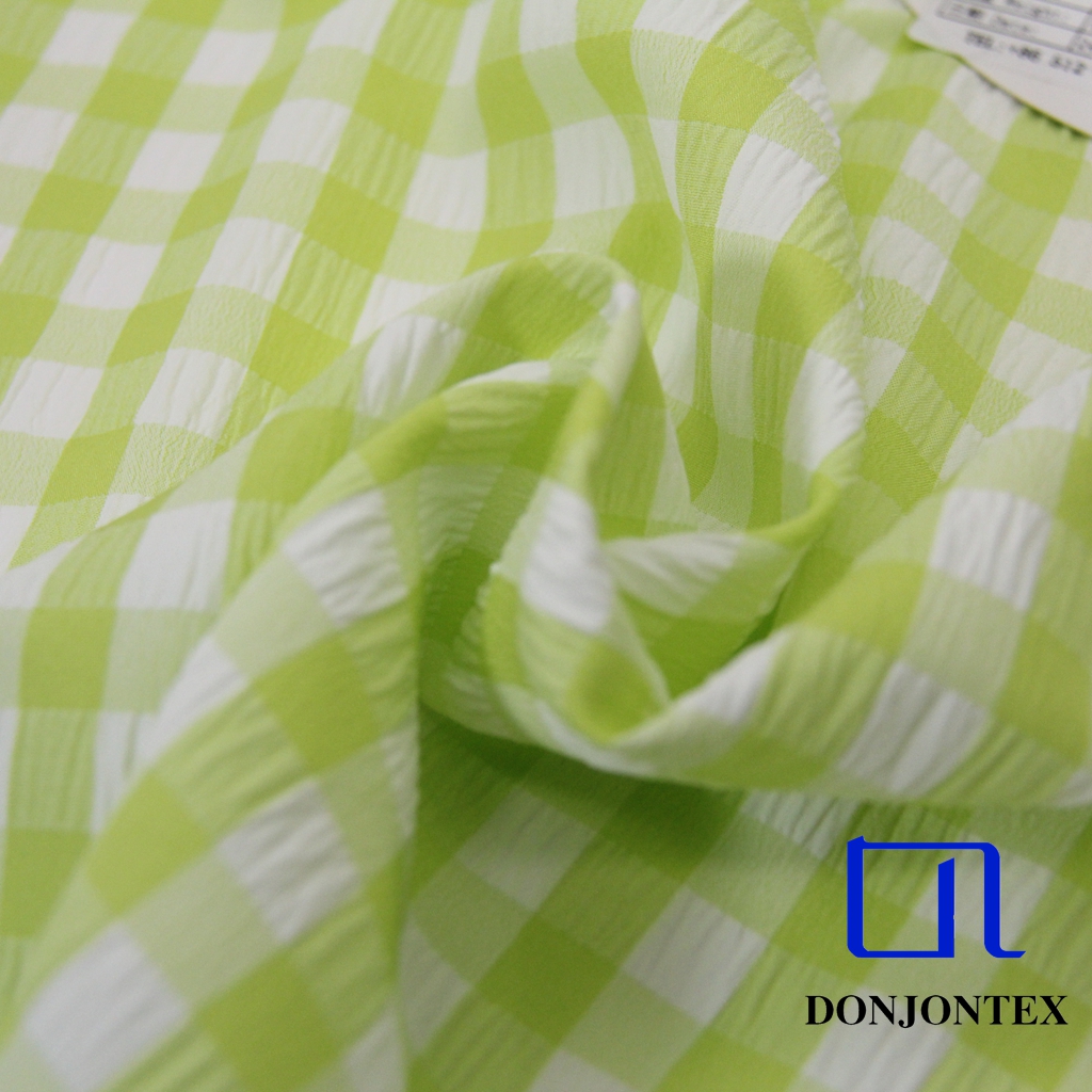 2025 New Design Yarn Dyed Polyester Spandex Check Fabric for Skirt