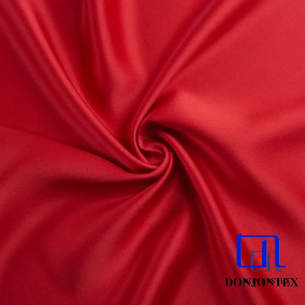 No Spandex Soft Stretch 100% Polyester Silky satin chiffon fabric for Dress,Pajama and Leisure wear