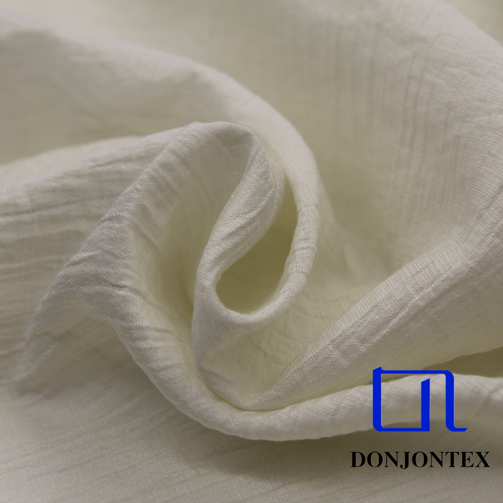 2025 Newest Soft Durable Modal Nylon Crepe  White Fabric for Fashion Clothing